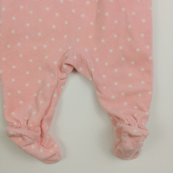 Pekkle Sleepy Fox Polka Dot Footed Fleece Side Zip-Up Pajama 3 Months - Picture 9 of 13